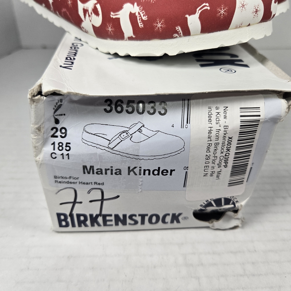 Birkenstock Maria Kids Kinder Reindeer Heart Red Clog Mules EU 29 US C11 toddler - Picture 10 of 10